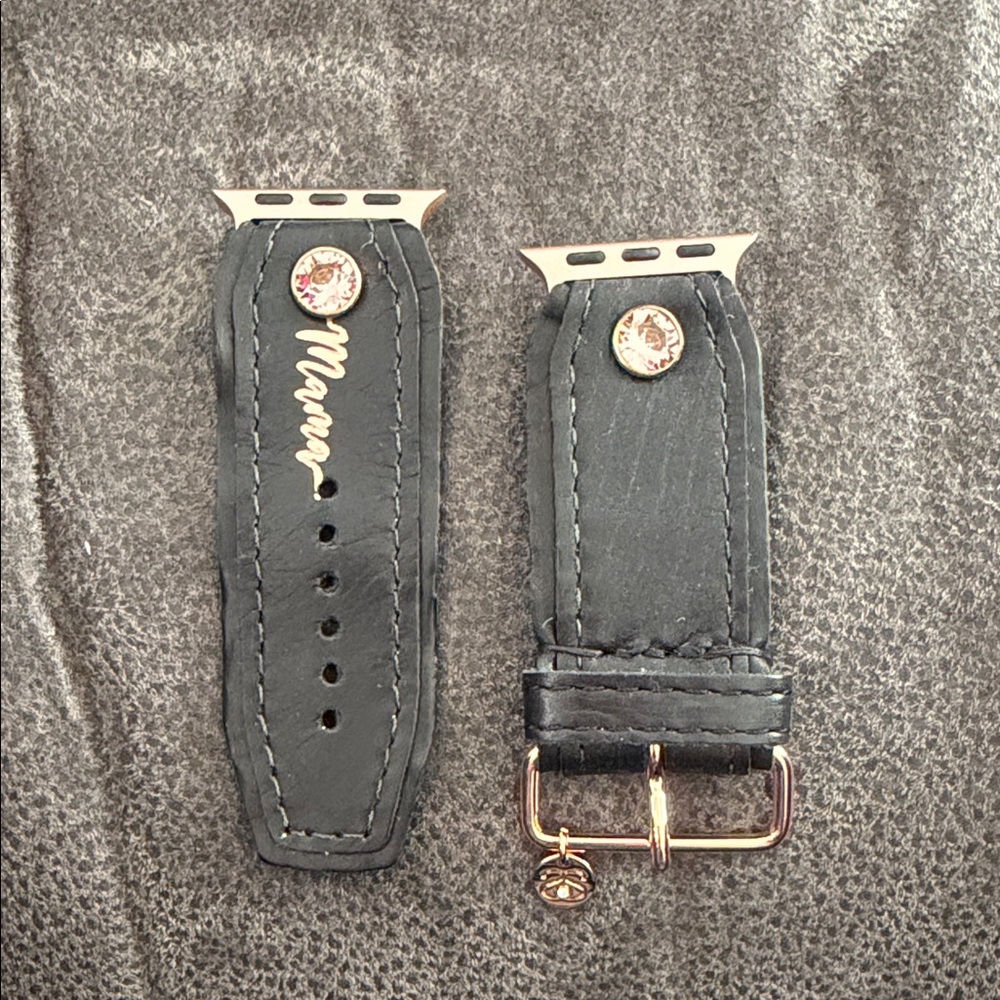 Black Leather Mama Spark*l Watchband